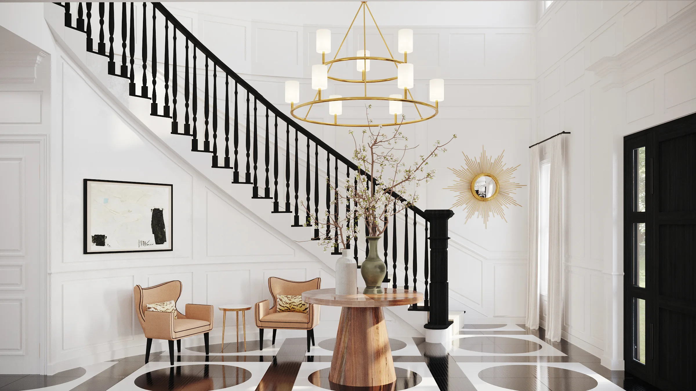 Taconic residence foyer with luxury finishes