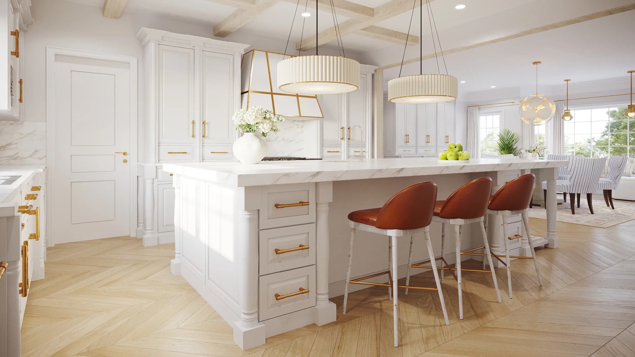 Taconic Estate renovated kitchen — Reverie3D Greenwich, CT luxury renovation