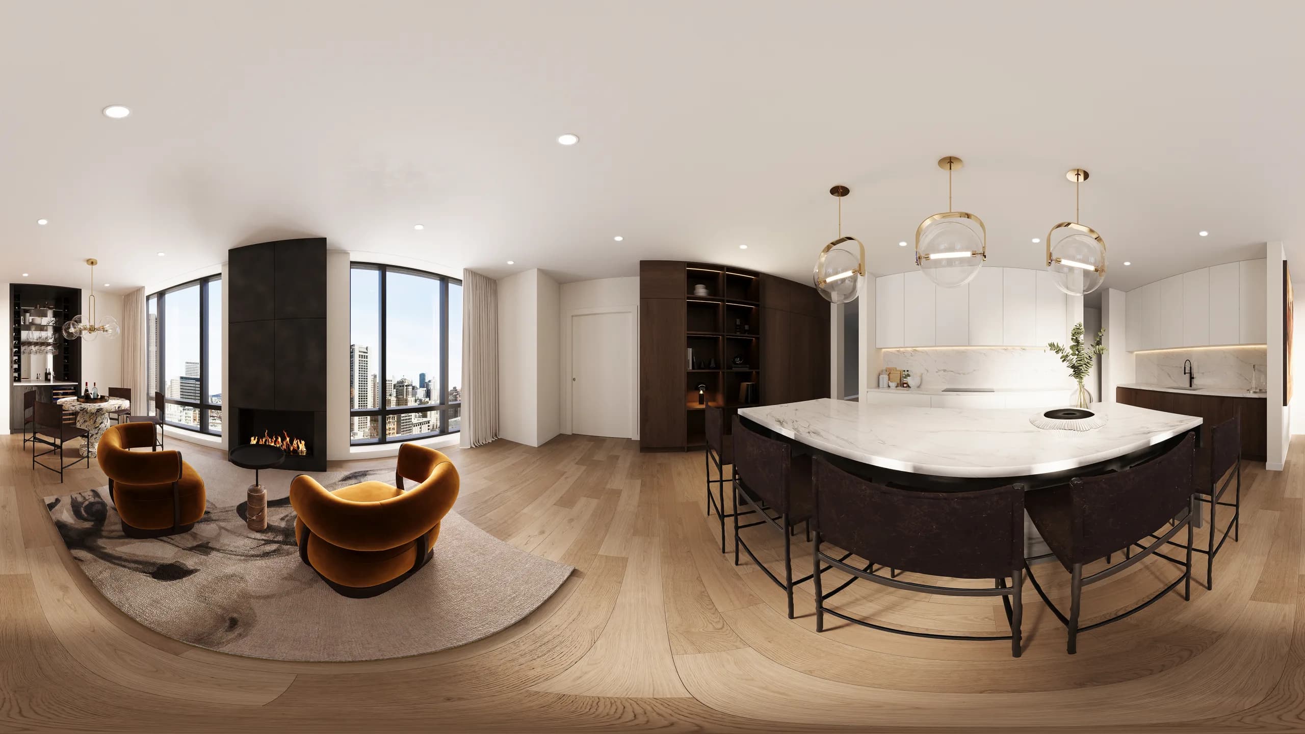 City Residence — Living, Kitchen & Dining